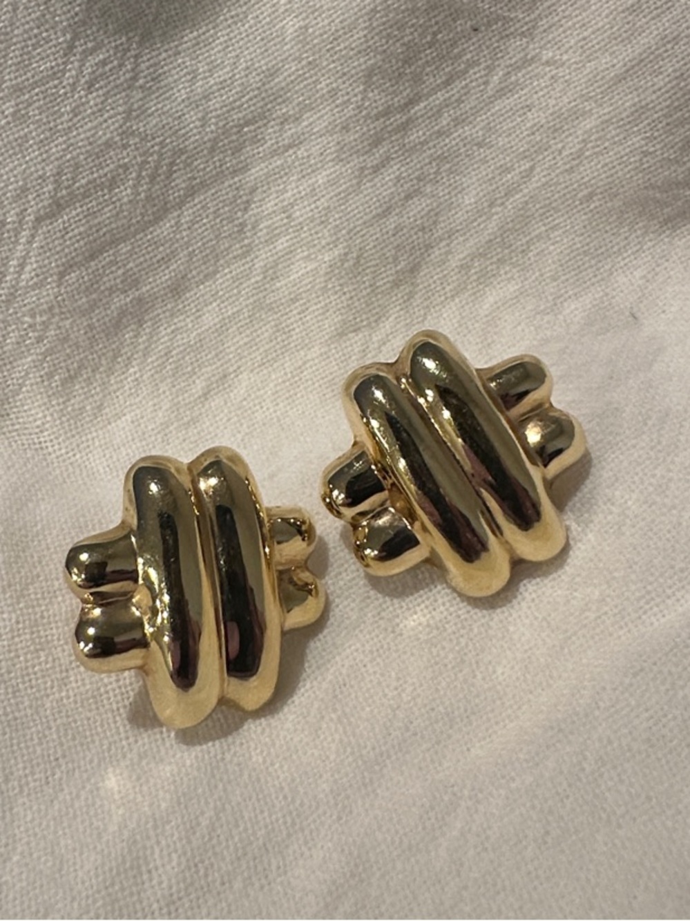 Gold 14K Double-Bar Cluster Earrings - Women Jewelry - Picture 2 of 4